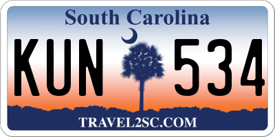 SC license plate KUN534