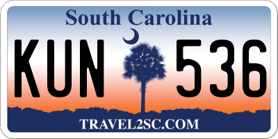 SC license plate KUN536