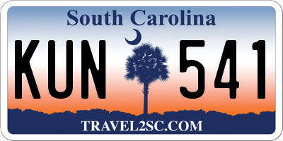 SC license plate KUN541