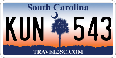 SC license plate KUN543