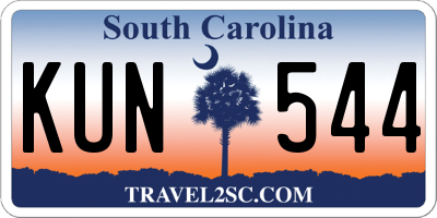 SC license plate KUN544