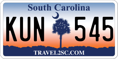 SC license plate KUN545