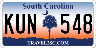 SC license plate KUN548