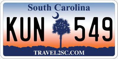SC license plate KUN549