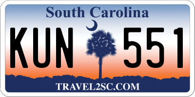 SC license plate KUN551