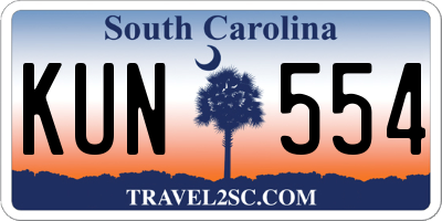 SC license plate KUN554