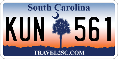 SC license plate KUN561