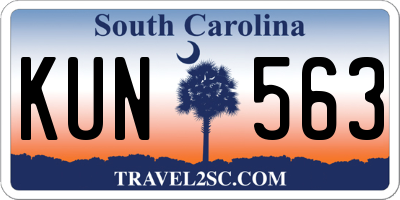 SC license plate KUN563