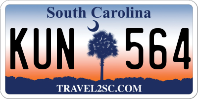 SC license plate KUN564