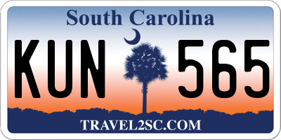 SC license plate KUN565