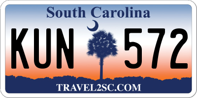 SC license plate KUN572