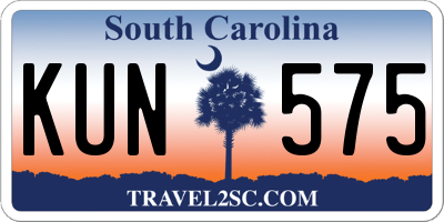 SC license plate KUN575