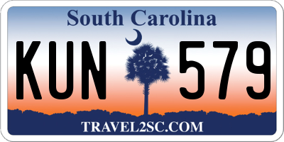 SC license plate KUN579