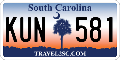 SC license plate KUN581