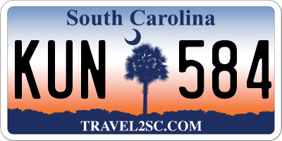 SC license plate KUN584