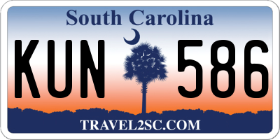 SC license plate KUN586
