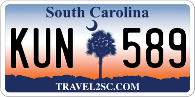 SC license plate KUN589