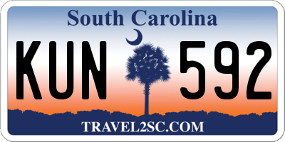 SC license plate KUN592