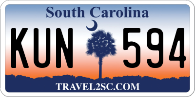 SC license plate KUN594