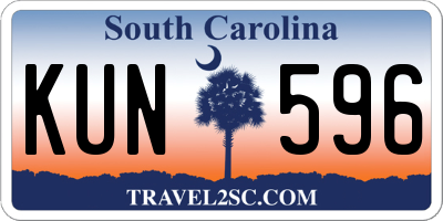 SC license plate KUN596