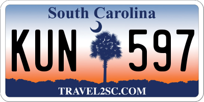 SC license plate KUN597