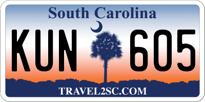 SC license plate KUN605