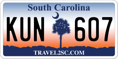 SC license plate KUN607
