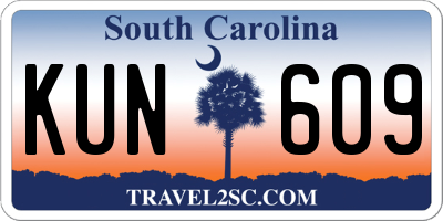 SC license plate KUN609