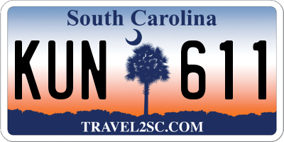 SC license plate KUN611