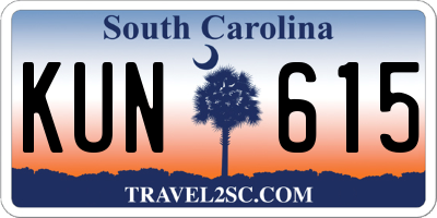 SC license plate KUN615