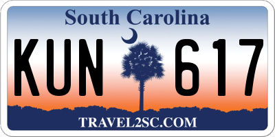 SC license plate KUN617