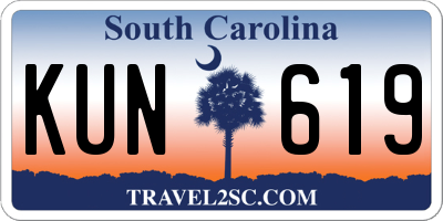 SC license plate KUN619