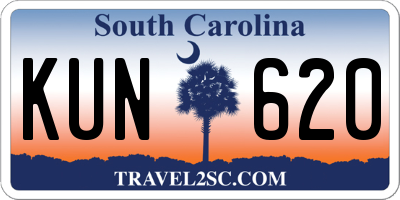 SC license plate KUN620