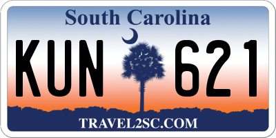 SC license plate KUN621