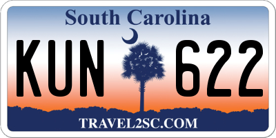 SC license plate KUN622