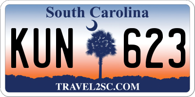 SC license plate KUN623