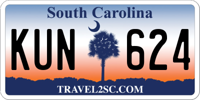 SC license plate KUN624