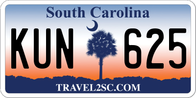 SC license plate KUN625
