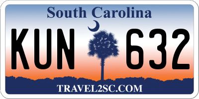 SC license plate KUN632