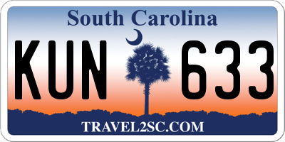 SC license plate KUN633