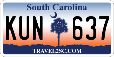 SC license plate KUN637