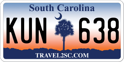 SC license plate KUN638