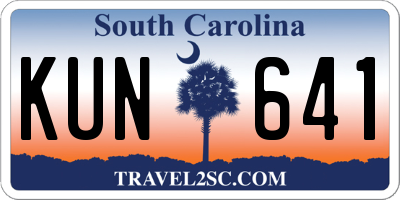 SC license plate KUN641
