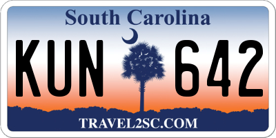 SC license plate KUN642
