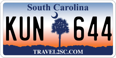 SC license plate KUN644