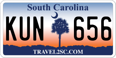 SC license plate KUN656