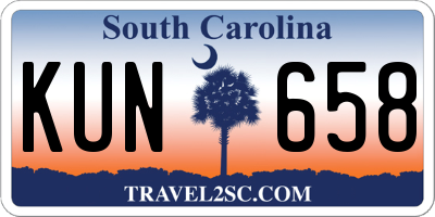 SC license plate KUN658