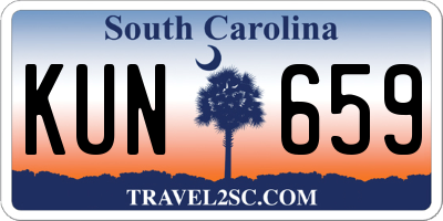 SC license plate KUN659