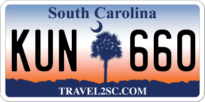 SC license plate KUN660