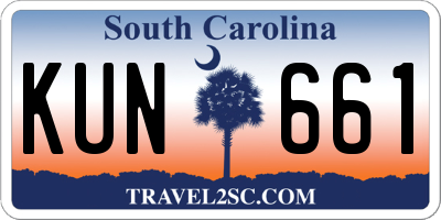 SC license plate KUN661